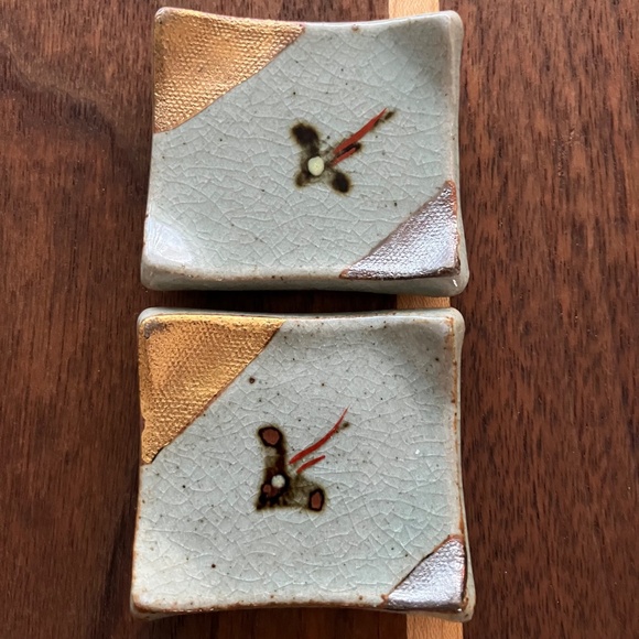 JAPANESE CERAMIC CHOPSTICK/CUTLERY REST SET OF 4 VINTAGE UNIQUE - Picture 6 of 9
